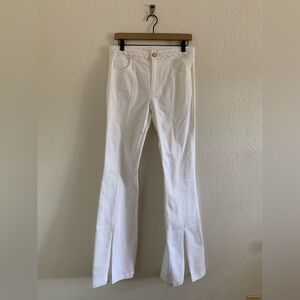 Cinq a Sept Shanis Split Hem High Waist Flare Pants in White Women’s Size 4